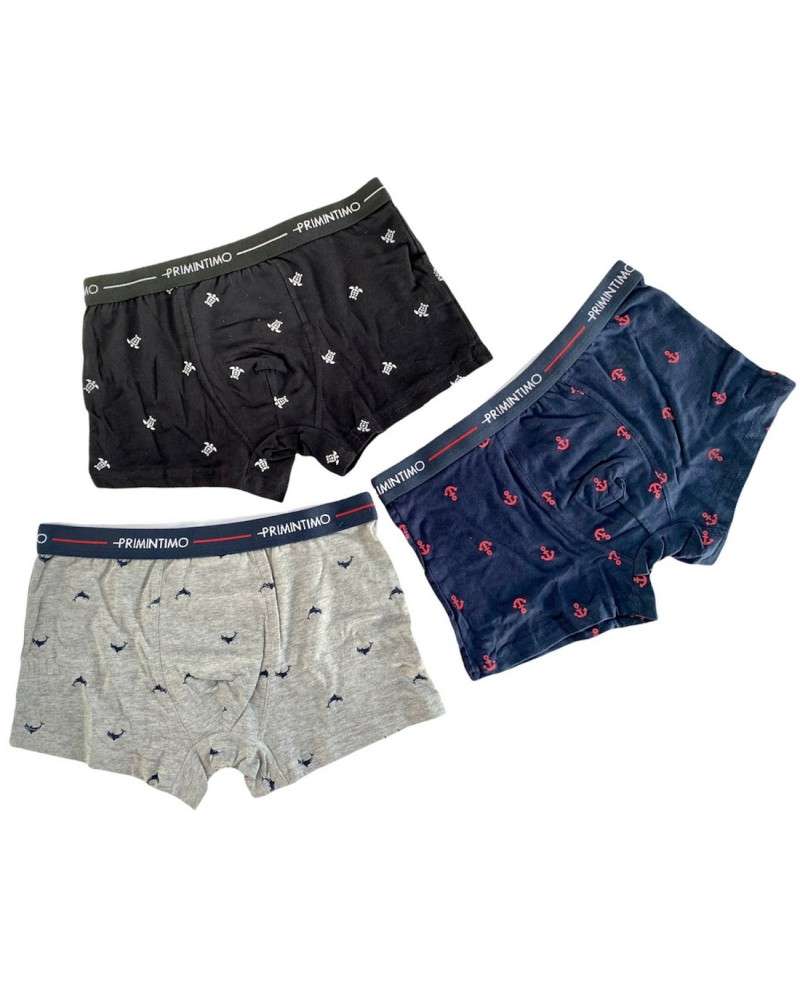 Boxer Ragazzo Primintimo Cotone Bielastico Fantasia Elastico Esterno Confezione 3 Pezzi