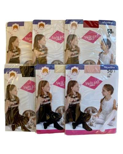 Collant Bambina 50 Denari Microfibra Confezione 6 Paia Colorati Aquilone