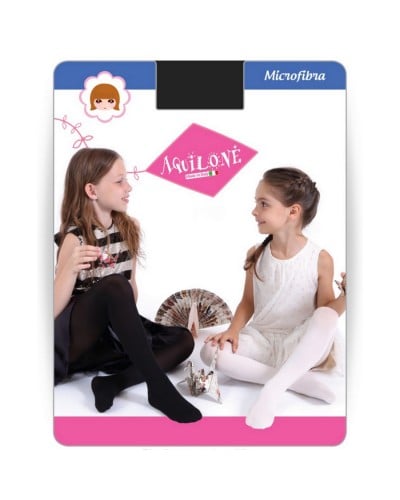 Collant Bambina 50 Denari Microfibra Nero Aquilone