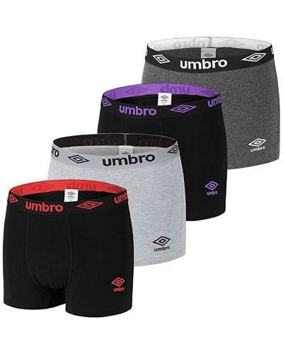 Boxer Uomo Umbro Colorato Cotone Elasticizzato Elastico Esterno Confezione 3 Pezzi