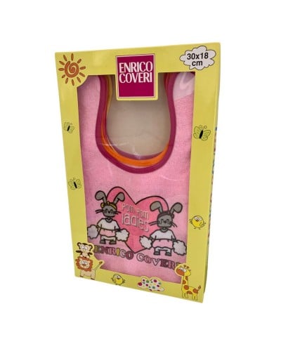 Bavette Neonata Con Strappo Plastificate Enrico Coveri Confezione 6 Pezzi