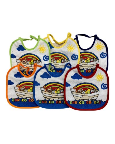 Bavette Neonato Piccole Plastificate Enrico Coveri Confezione 6 Pezzi