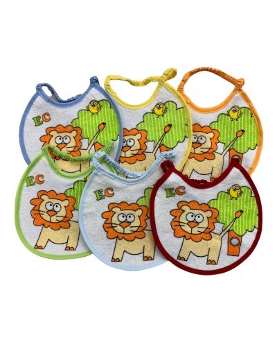 Bavette Neonato Piccole 16x16 Plastificate Enrico Coveri Confezione 6 Pezzi