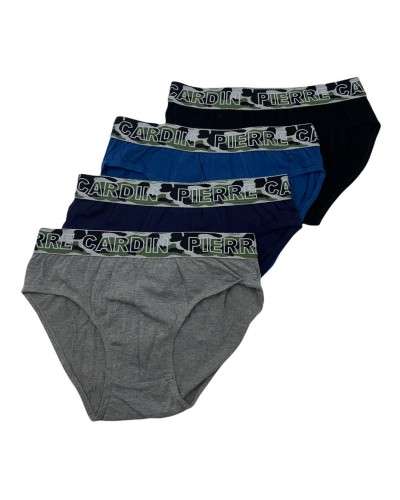 Slip Uomo Elastico Esterno Cotone Elasticizzato Pierre Cardin Confezione 4 Pezzi