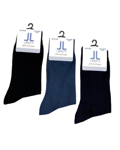 Calza Uomo Corta Filo Di Scozia Elasticizzato Lancetti Confezione 3 Paia