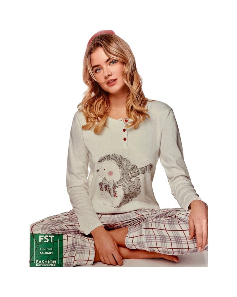 Pigiama Donna Cotone Caldo Idea Regalo Infiore