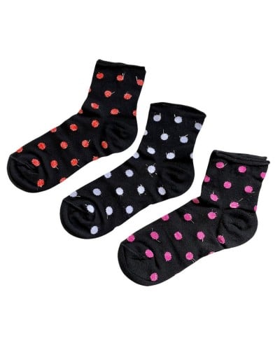 Calzino Donna Cotone Pois Lurex Confezione 3 Paia New Day