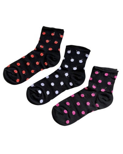 Calzino Donna Cotone Pois Lurex Confezione 3 Paia New Day