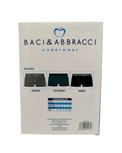 Boxer Uomo Moda Cotone Elasticizzato Baci & Abbracci Confezione 6 Pezzi