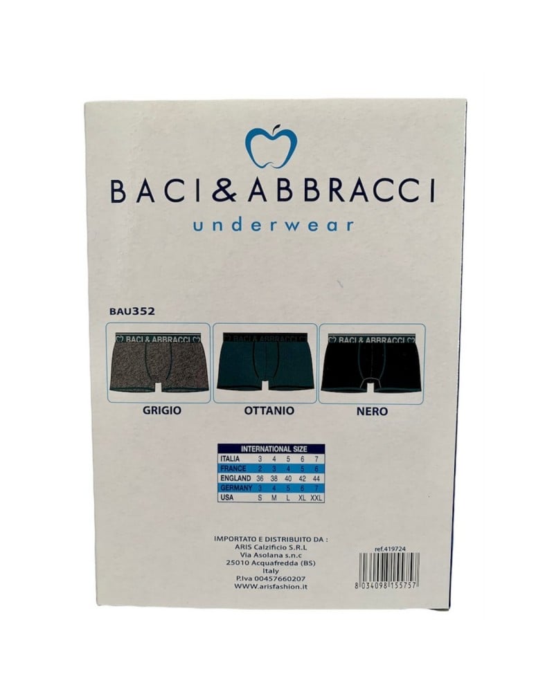 Boxer Uomo Moda Cotone Elasticizzato Baci & Abbracci Confezione 6 Pezzi