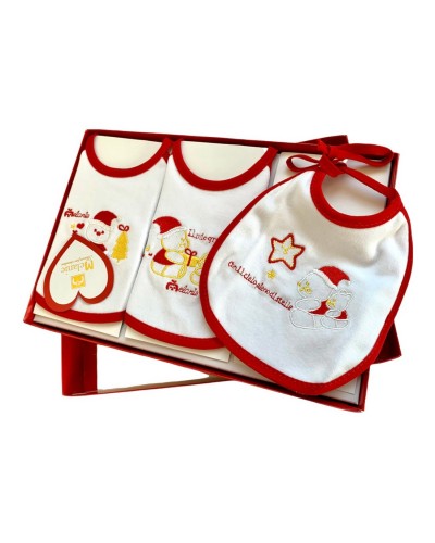Bavette Tris Neonati Natalizie Melanie Confezione 3 Pezzi