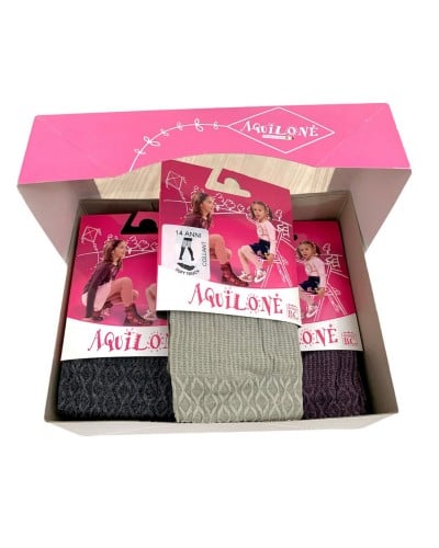 Panta Collant Bimba Lavorato Confezione 3 Pezzi Aquilone
