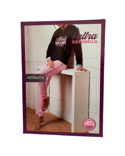 Pigiama Donna Cotone Caldo Cotonella Disegno New
