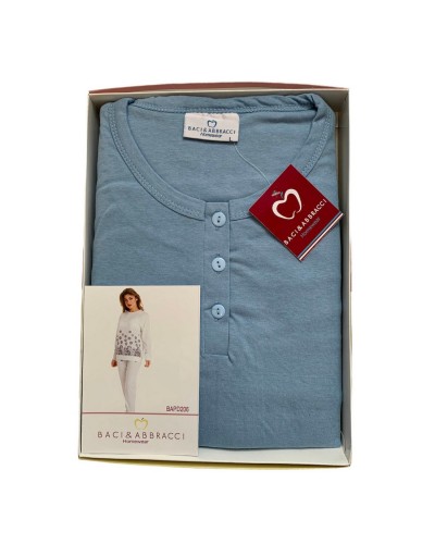 Pigiama Donna Cotone Manica Lunga Serafino Baci & Abbracci