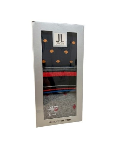 Calza Uomo Cotone Caldo Idea Regalo Lancetti Confezione 3 Paia