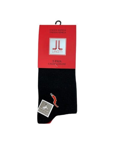 Calza Uomo Lunga Cotone Caldo Lancetti Porta Fortuna Confezione 2 Paia