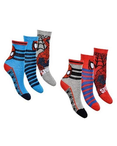 Calzino Antiscivolo Cotone Caldo Spiderman Marvel Confezione 4 Paia