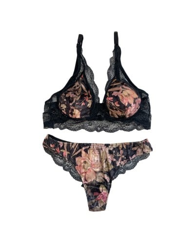 Coordinato Donna Bralette Più Brasiliana In Pizzo Lormar Serie Impero Esotico
