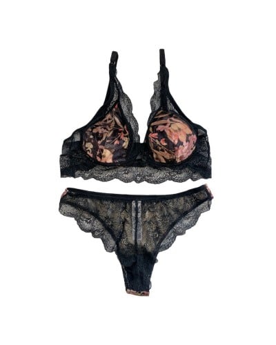 Coordinato Donna Bralette Più Brasiliana In Pizzo Lormar Serie Impero Esotico