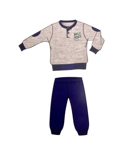 Pigiama Ragazzo In Pile Punto & Virgola Made In Italy