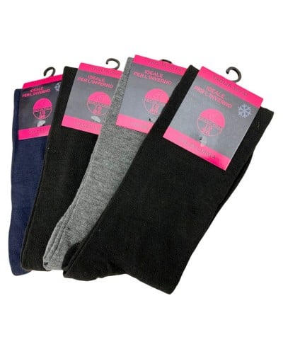 Calza Lunga Donna Cotone Caldo Taglio Laser Confezione 4 Paia North Pole