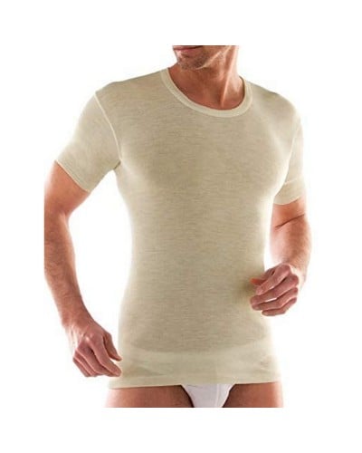 Maglia Uomo Mezza Manica Giro Gola Lana Cotone Irge