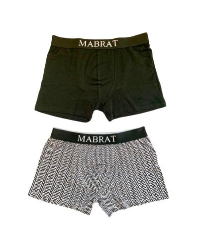 Boxer Uomo Mabrat Cotone Bielastico Elastico Esterno Confezione 2 Pezzi