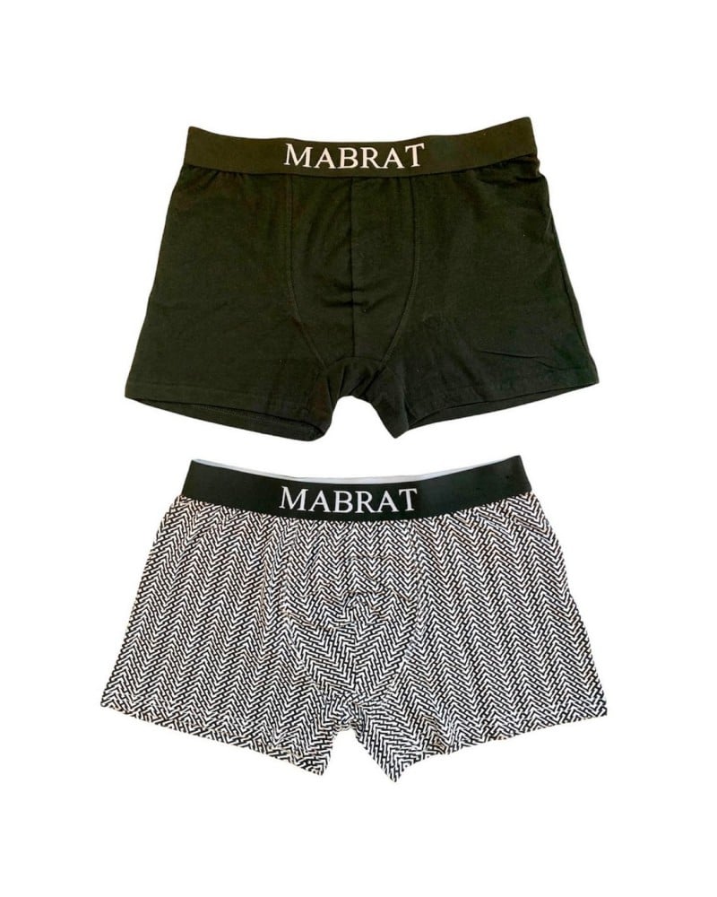Boxer Uomo Mabrat Cotone Bielastico Elastico Esterno Confezione 2 Pezzi