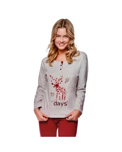 Pigiama Donna Cotone Caldo Idea Regalo Infiore Renna