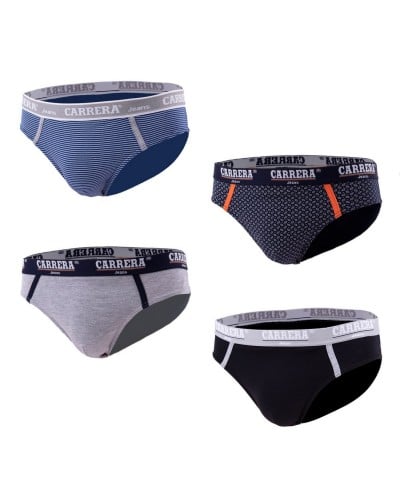 Slip Uomo Cotone Bielastico Carrera Jeans Confezione 4 Pezzi