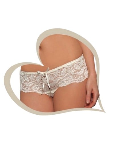 Culotte Donna In Pizzo Avorio E Applicazione Gioclà Confezione 2 Pezzi