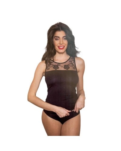 Canotta Donna Viscosa Spalla Larga Pizzo E Tulle Risveglia I Sensi
