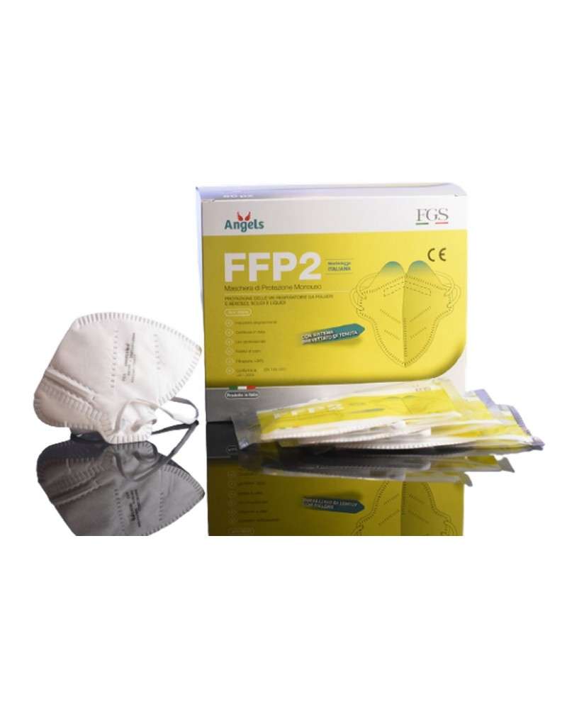 Mascherina FFP2 Made In Italy Bianca Angels Confezione 10 Pezzi Mascherina FFP2 Made In Italy Bianca Angels Confezione 10 Pezzi