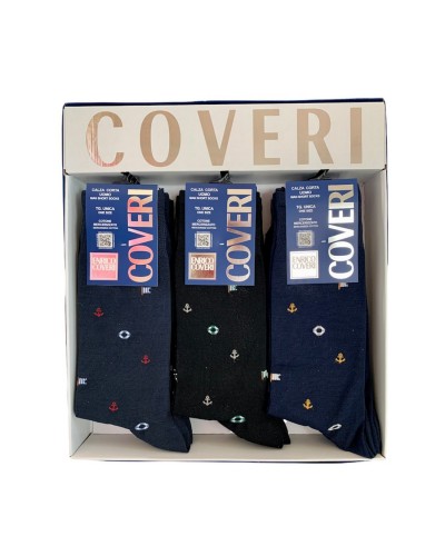 Calza Corta Uomo Cotone Mercerizzato Fantasia Enrico Coveri Confezione 12 Paia
