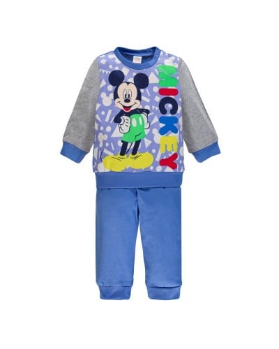 Pigiama Bambino Mickey Mouse Cotone Caldo Manica Lunga Disney