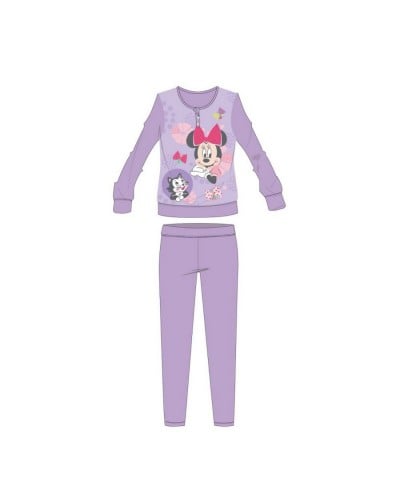 Pigiama Bambina Minnie Cotone Caldo Manica Lunga Disney