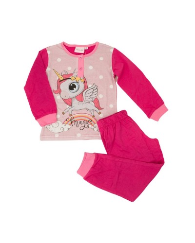 Pigiama Bambina Cotone Manica Lunga Unicorno