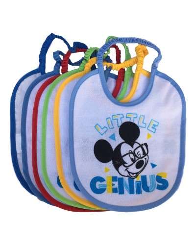 Bavette Mickey Mouse Spugna Ed Elastico Confezione 6 Pezzi