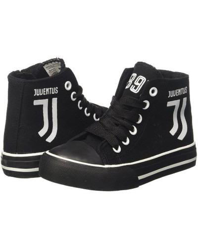 Scarpa Juve Bambino In Tela Alta Modello Converse