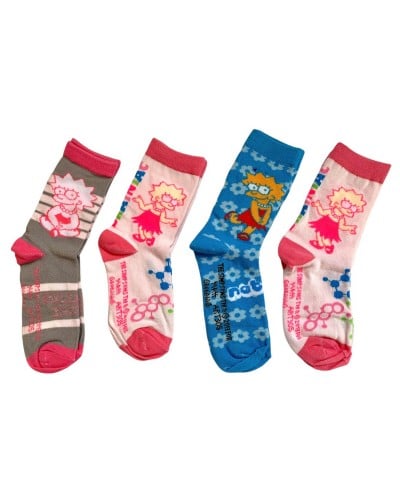 Calzini Bambina Cotone Caldo The Simpsons Confezione 4 Paia