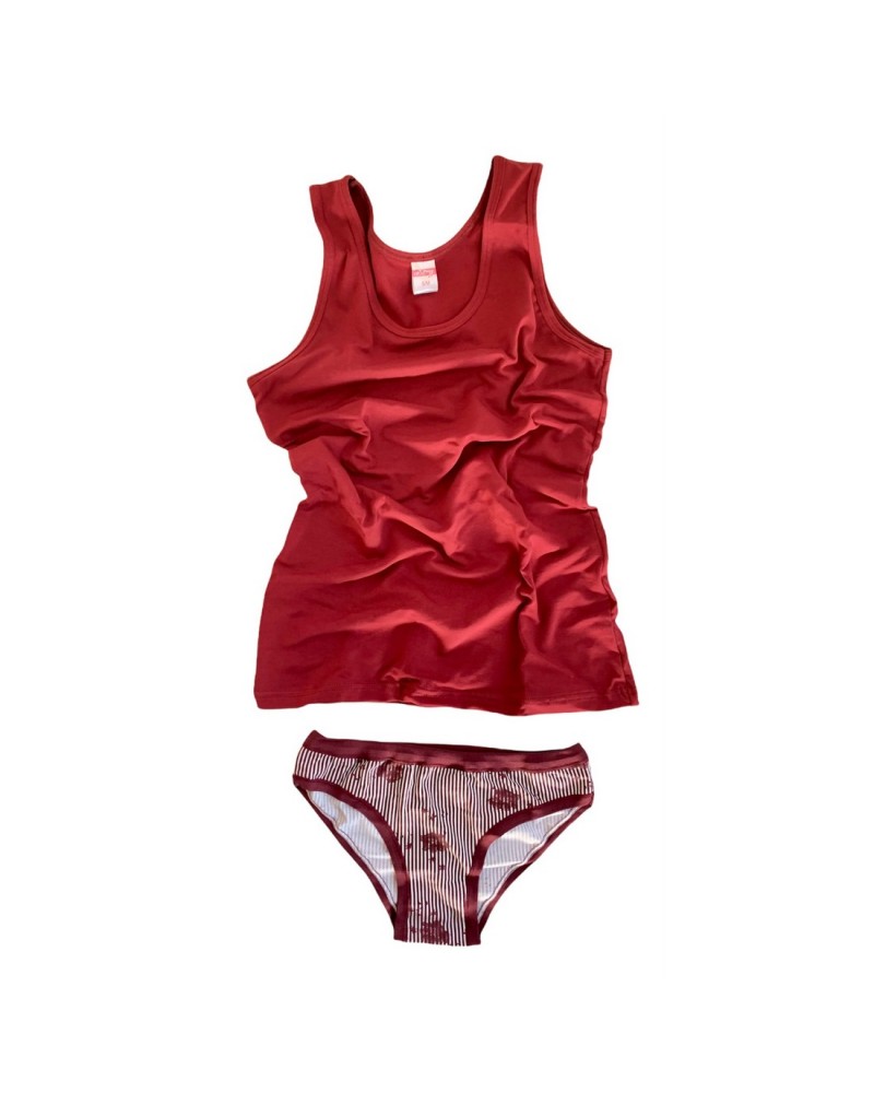 Coordinato Donna Canotta Spalla Larga Più Slip Cotone Elasticizzato Intimy