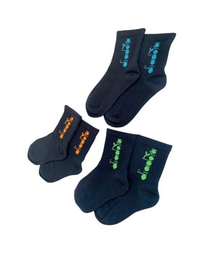 Calzini Bambini Cotone Sportivi Diadora Confezione 3 Paia