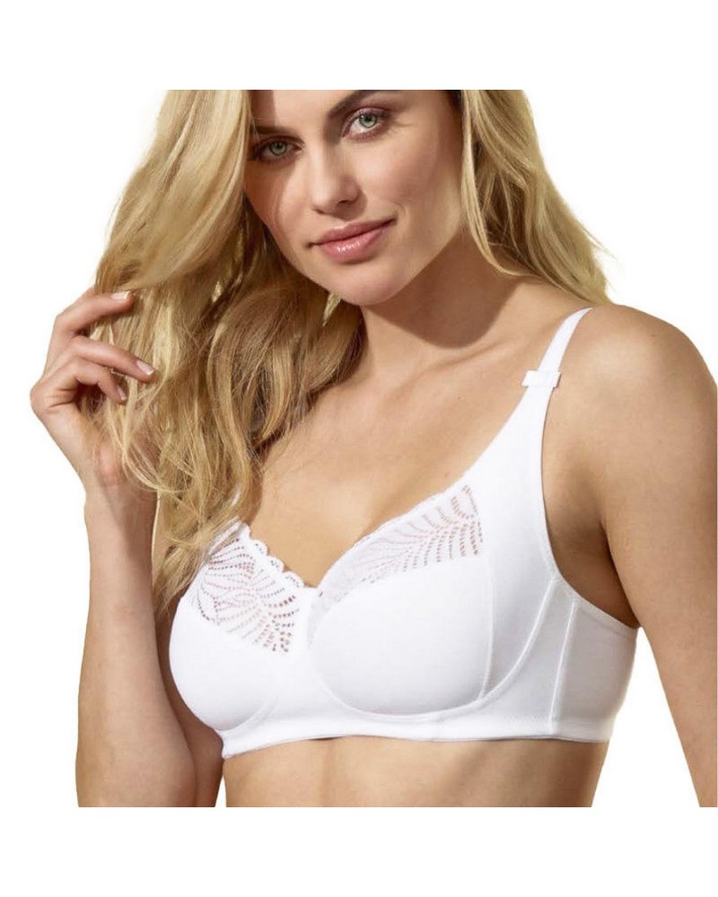 Reggiseno Classico Senza Ferretto In Cotone E Pizzo Coppa C