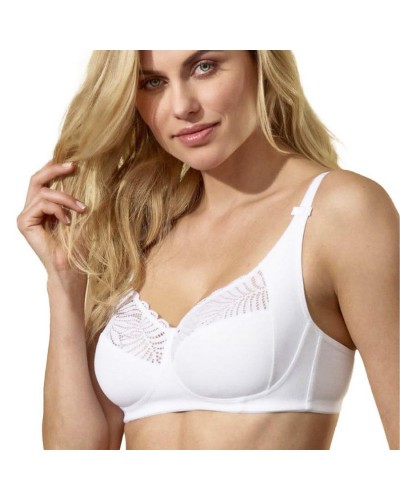Reggiseno Classico Senza Ferretto In Cotone E Pizzo Coppa C