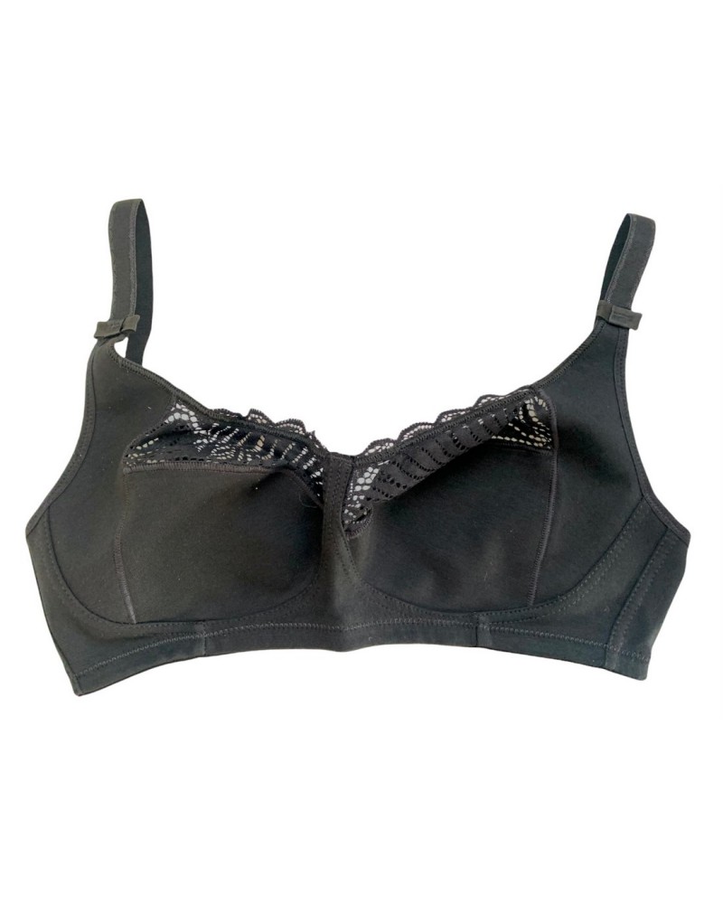 Reggiseno Classico Senza Ferretto In Cotone E Pizzo Coppa C