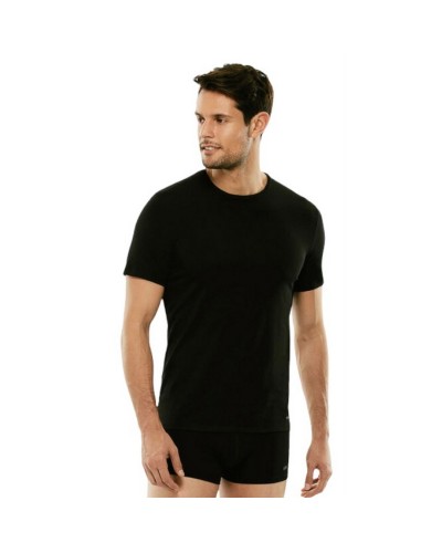 T-Shirt Uomo Cotone Elasticizzato Giro Esternabile Pepenero