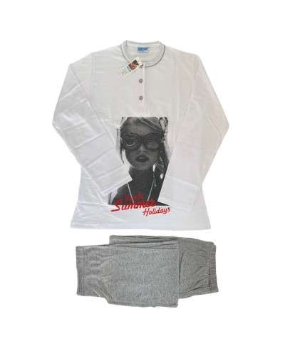 Pigiama Donna Cotone Manica Lunga Serafino Gary