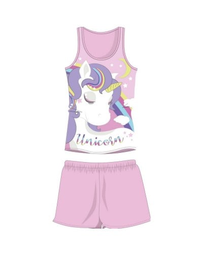 Completo Bimba Corto Cotone Unicorno