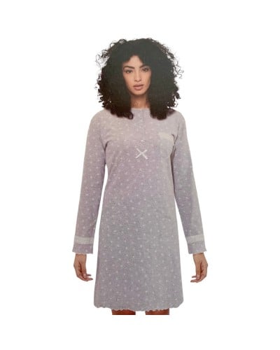 Camicia Da Notte Donna Cotone Manica Lunga Cippi