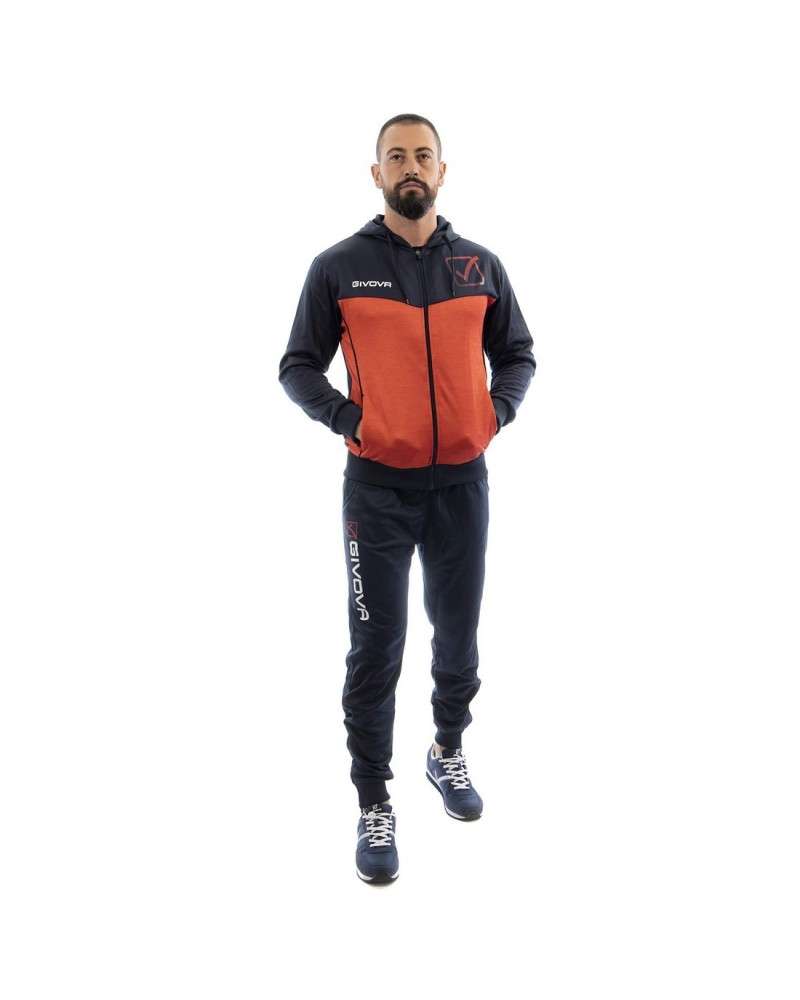 Tuta Unisex Tessuto Melange Con Cappuccio Givova Tuta Unisex Tessuto Melange Con Cappuccio Givova